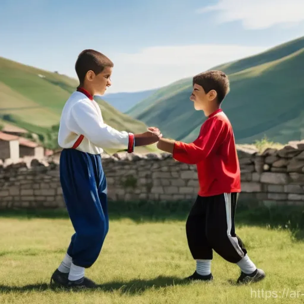 조지아 스포츠와 올림픽 - **Prompt 1: Georgian Wrestling Heritage**
    "A vibrant, realistic image capturing the essence of t...